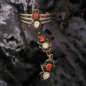 Cuff Bracelet with attached ring